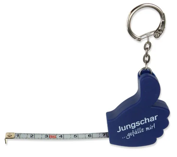 PORTE-CLES MAIN 6 CM AVEC METRE RUBAN