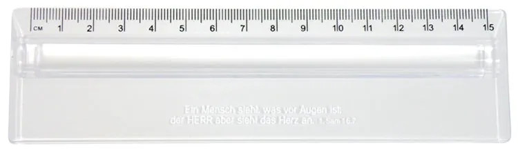 REGLE TRANSPARENTE 15 CM PARTIE LOUPE 1 SAMUEL 16 V 7
