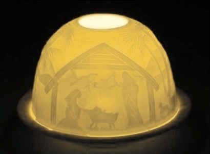 BOUGEOIR DOME MOTIF CRECHE CRECHE PORCELAINE - 74665