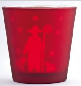 PHOTOPHORE BERGER ROUGE MAT H8CM D8CM