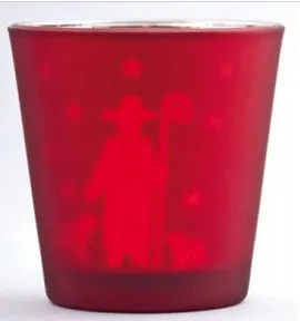 PHOTOPHORE BERGER ROUGE MAT H8CM D8CM