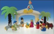 CRECHE ET FIGURINES EN BOIS 15 PIECES