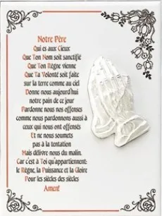 CERAMIQUE AVEC MAINS EN PRIERE EN RELIEF
