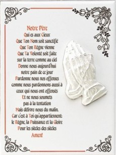 CERAMIQUE AVEC MAINS EN PRIERE EN RELIEF