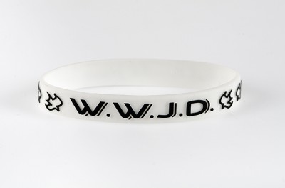 BRACELET WWJD BLANC T.U. SILICONE