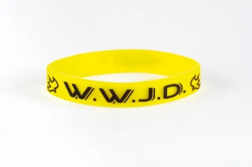 BRACELET WWJD JAUNE T.U. SILICONE