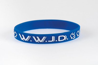 BRACELET WWJD BLEU T.U. SILICONE