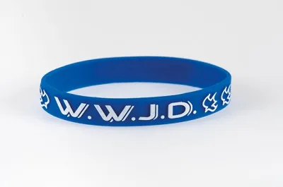 BRACELET WWJD BLEU T.U. SILICONE