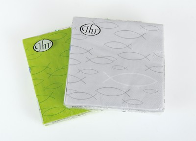 SERVIETTES PAPIER MOTIF ICHTUS 33X33CM 20 PAR PAQUET