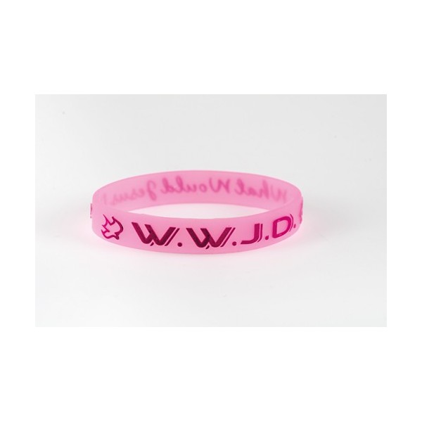 BRACELET WWJD ROSE T.U. SILICONE
