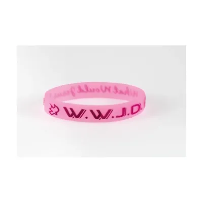 BRACELET WWJD ROSE T.U. SILICONE
