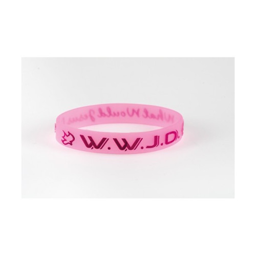 BRACELET WWJD ROSE T.U. SILICONE