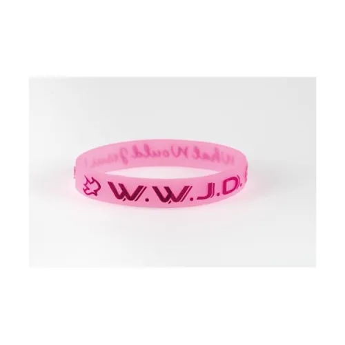 BRACELET WWJD ROSE T.U. SILICONE