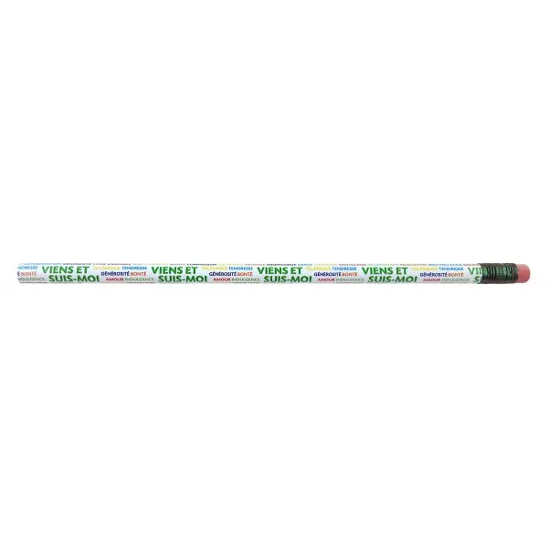 CRAYON DE PAPIER "VIENS ET SUIS MOI" AVEC GOMME