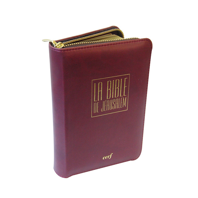 BIBLE DE JERUSALEM POCHE SOUPLE CUIR TRANCHE OR FERMETURE ECLAIR