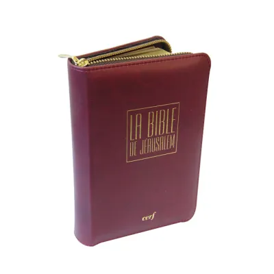 BIBLE DE JERUSALEM POCHE SOUPLE CUIR TRANCHE OR FERMETURE ECLAIR