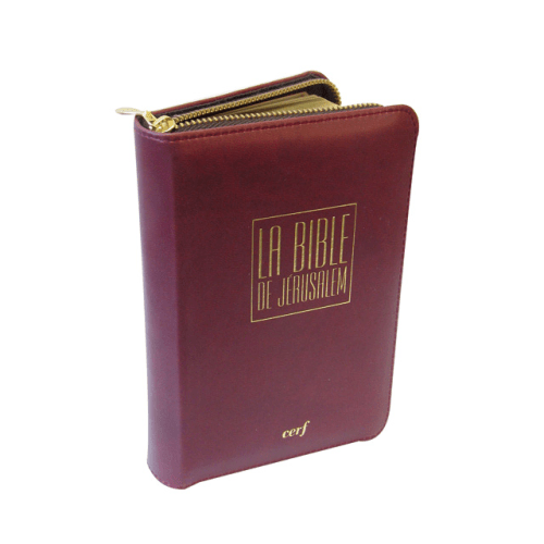 BIBLE DE JERUSALEM POCHE SOUPLE CUIR TRANCHE OR FERMETURE ECLAIR