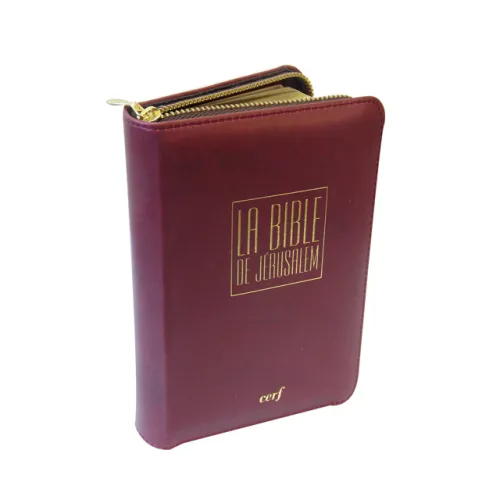 BIBLE DE JERUSALEM POCHE SOUPLE CUIR TRANCHE OR FERMETURE ECLAIR