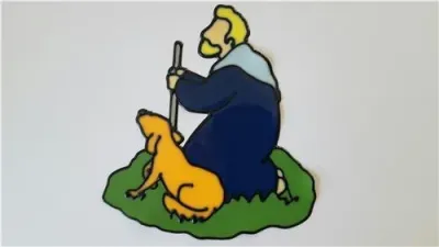 VITROPHANIE DE NOEL : LE BERGER AVEC SON CHIEN