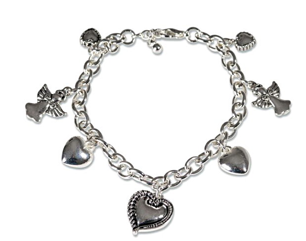 BRACELET METAL COEURS ET ANGES