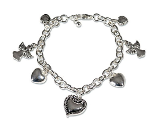 BRACELET METAL COEURS ET ANGES