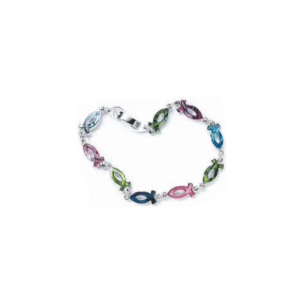 BRACELET POISSONS EN NACRE COLOREE