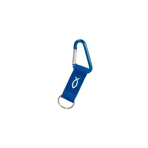 PORTE-CLES MOUSQUETON BLEU