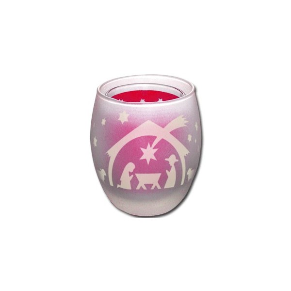 VERRE A BOUGIE 3D ROUGE ANGES
