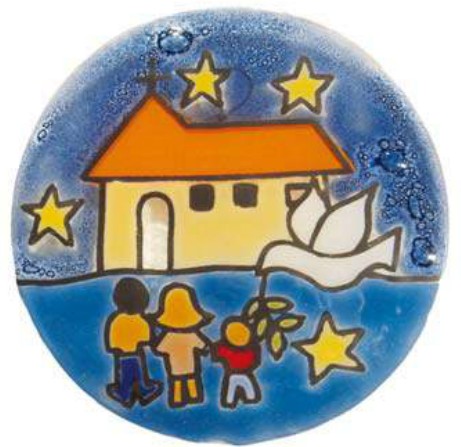 PLAQUE VERRE EGLISE D10CM ET23C