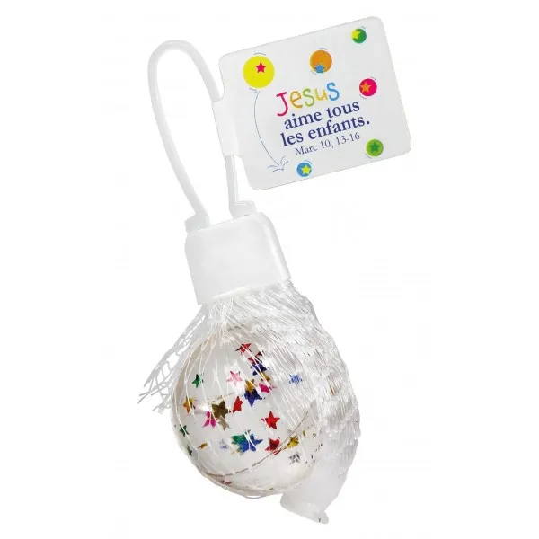 BALLE REBONDISSANTE AVEC ETOILES MULTICOLORES