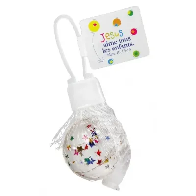 BALLE REBONDISSANTE AVEC ETOILES MULTICOLORES