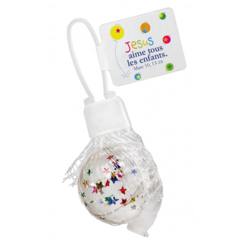 BALLE REBONDISSANTE AVEC ETOILES MULTICOLORES