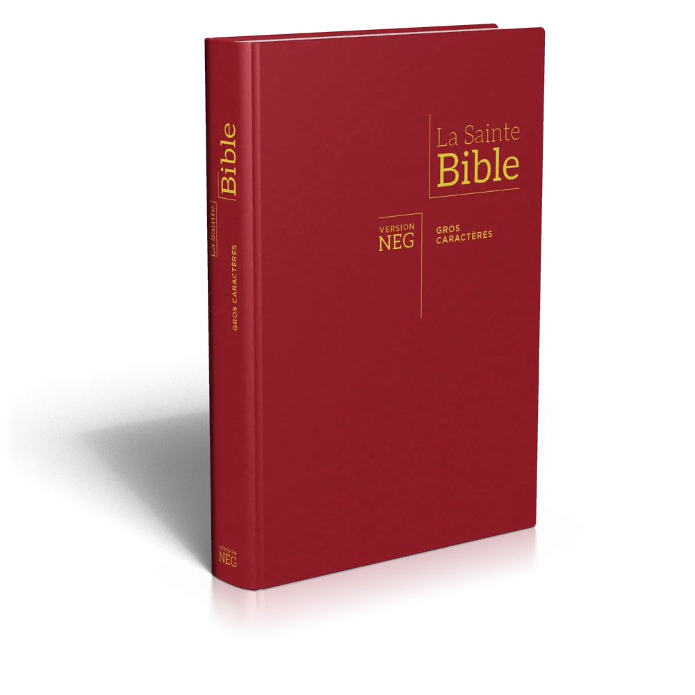 BIBLE NEG GROS CARACTERES RIGIDE BORDEAUX