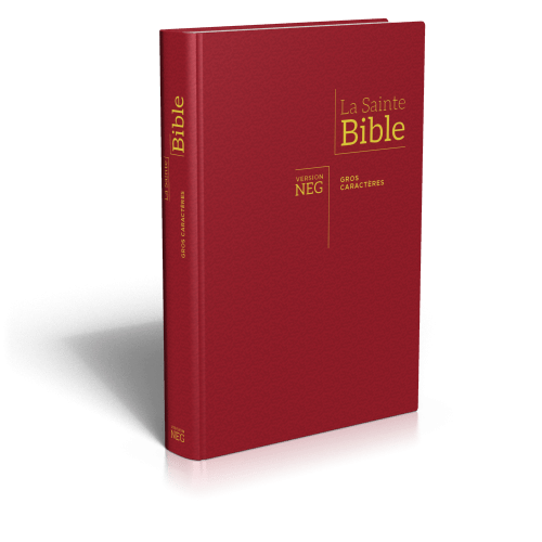 BIBLE NEG GROS CARACTERES RIGIDE BORDEAUX