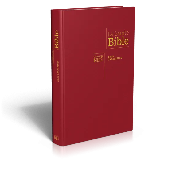 BIBLE NEG GROS CARACTERES RIGIDE BORDEAUX