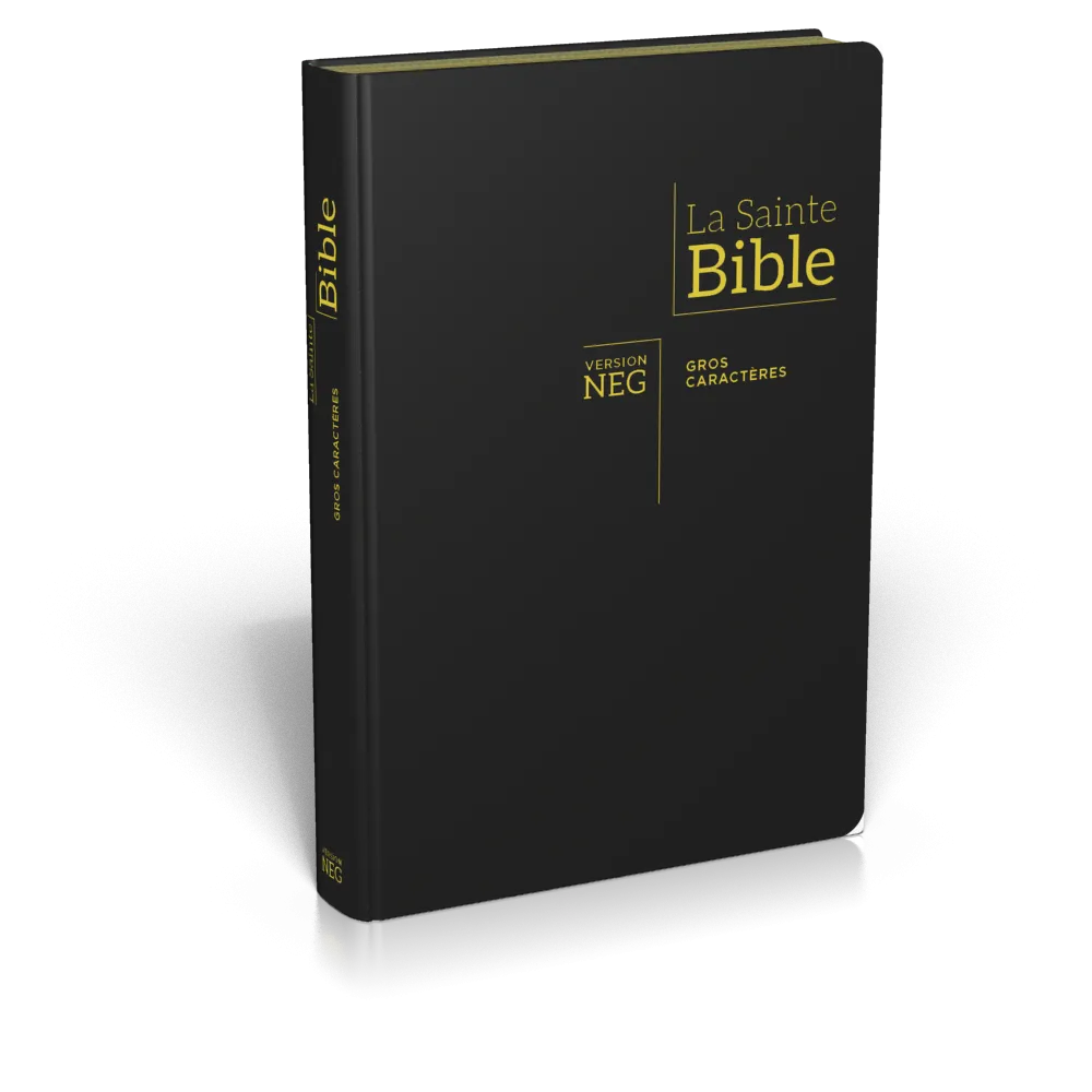 BIBLE NEG GROS CARACTERES SOUPLE FIBROCUIR TR. OR ONGLETS
