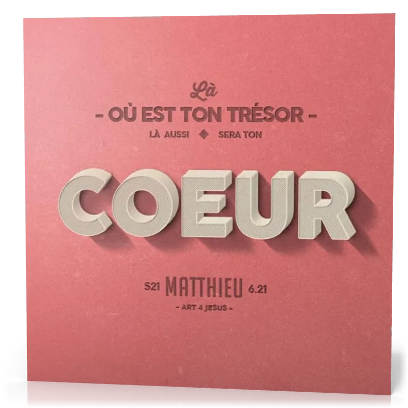 TABLEAU COEUR - MATTHIEU 6.21 20X20 CM
