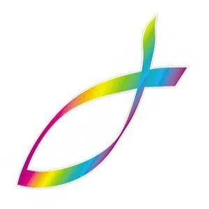AUTOCOLLANT ICHTUS ARC EN CIEL LINE