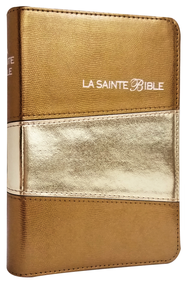 BIBLE SEGOND 1910 SIMILICUIR DOREE DUOTONE TRANCHE OR