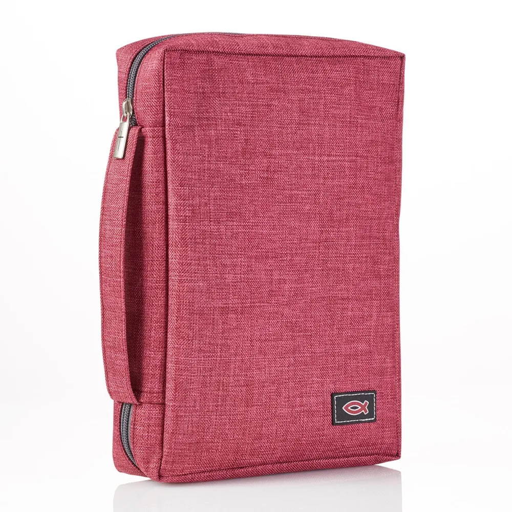 POCHETTE BIBLE TOILEE BORDEAUX ICHTUS LARGE