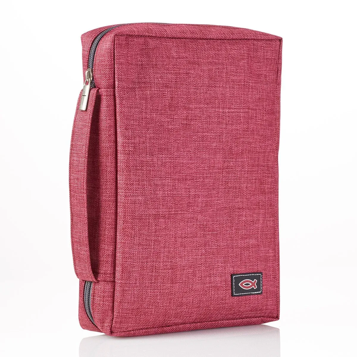 POCHETTE BIBLE TOILEE BORDEAUX ICHTUS LARGE