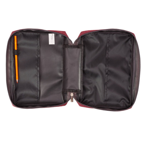 POCHETTE BIBLE TOILEE BORDEAUX ICHTUS LARGE