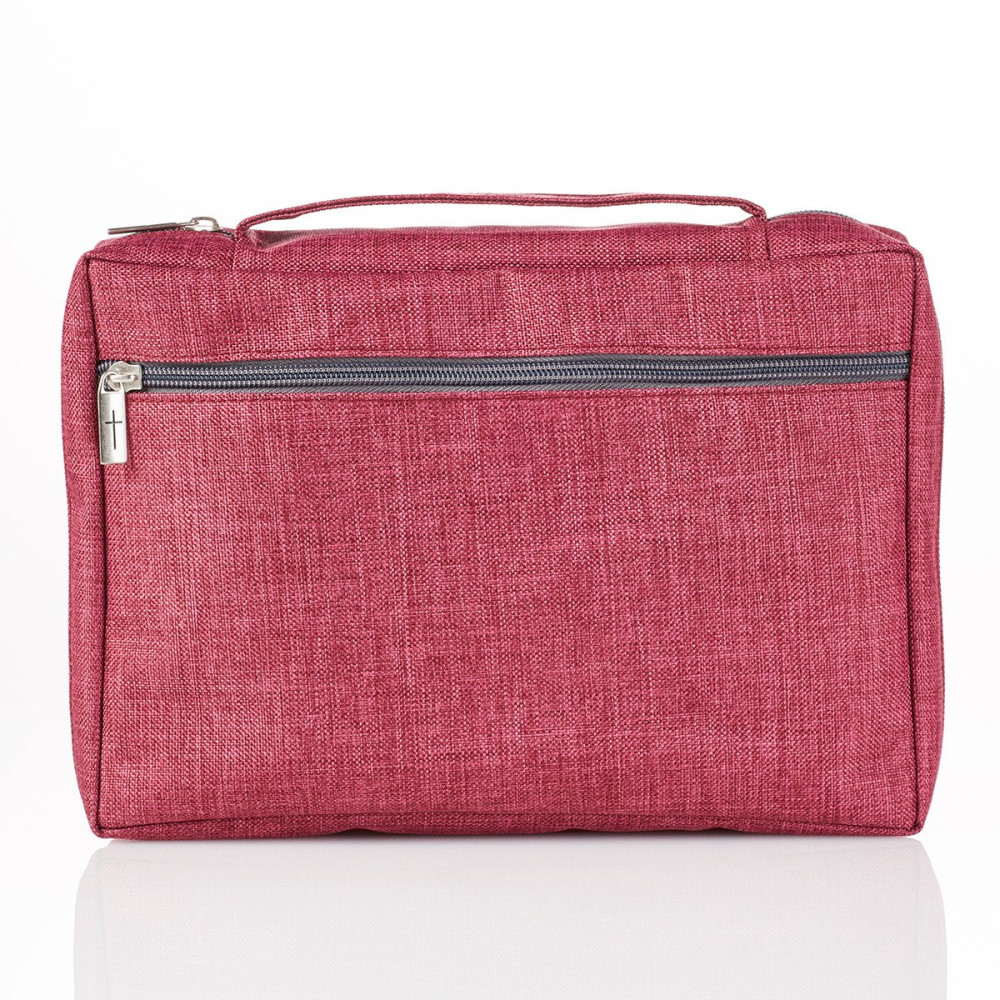 POCHETTE BIBLE TOILEE BORDEAUX ICHTUS LARGE