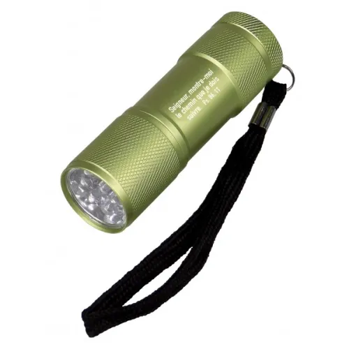 LAMPE DE POCHE LED ICHTUS EN METAL VERTE