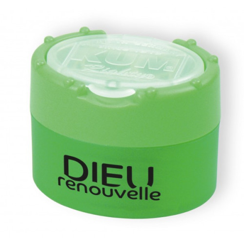 TAILLE CRAYON VERT FLUO "DIEU RENOUVELLE"