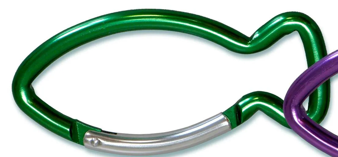 PORTE-CLES MOUSQUETON POISSON VERT