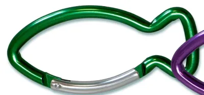 PORTE-CLES MOUSQUETON POISSON VERT