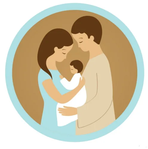 CADRE ROND BOIS STE FAMILLE TURQUOISE - 984