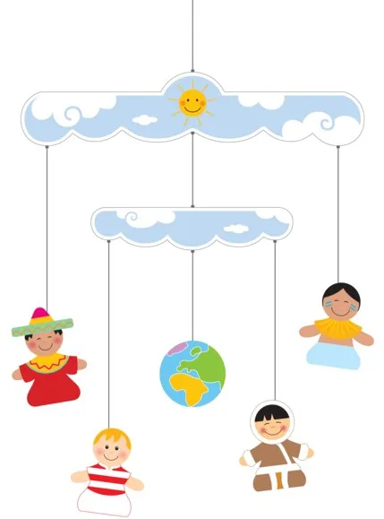 MOBILE ENFANTS DU MONDE BLEU  195