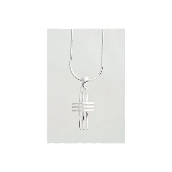 COLLIER AVEC PENDENTIF CROIX ARGENT 1.5x2CM